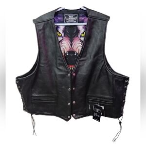 Hot Leathers Black Leather Vest
